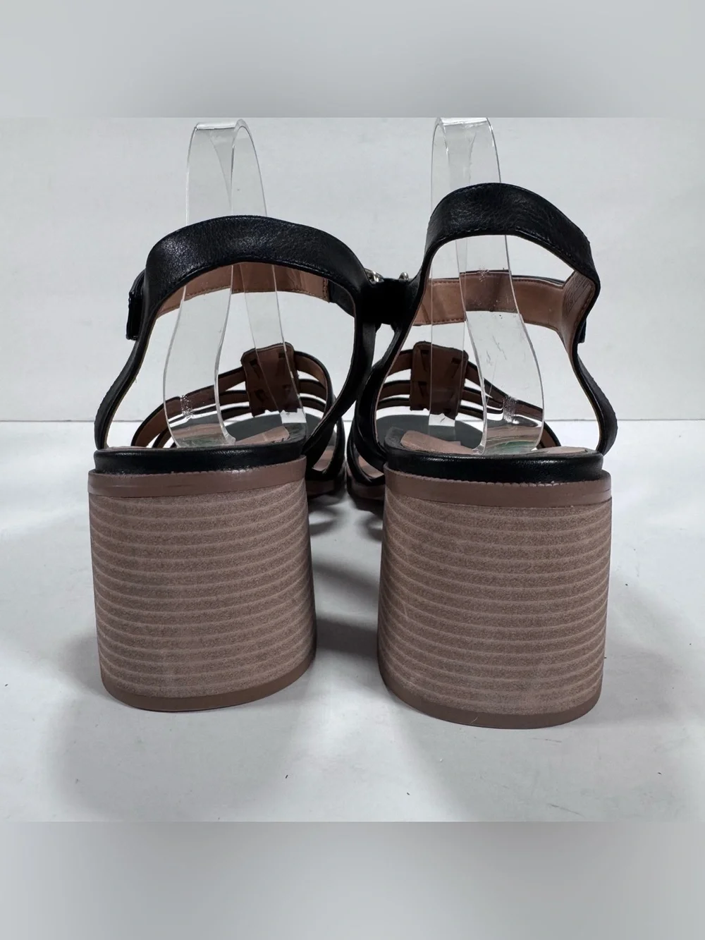 Vionic Maisy Black Strappy Chunky Heel Comfort Shoe Sandals Women Size 12